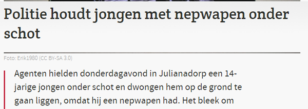 Politie gebruikt nepwapen