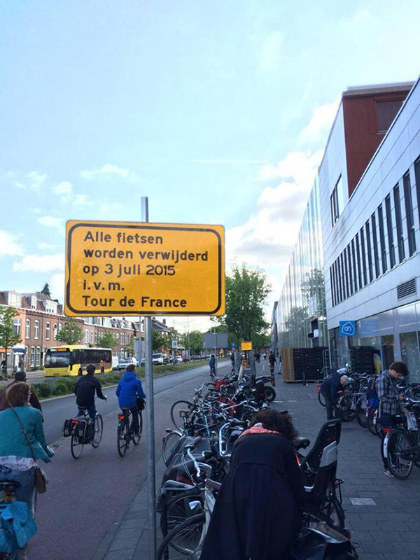 Alle fietsen weg ivm Tour de France