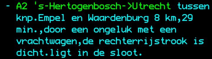 Rijstrook in de sloot