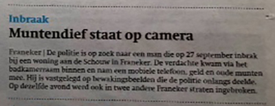 Dief staat op camera