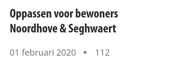 Oppassen voor bewoners